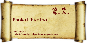 Maskal Karina névjegykártya